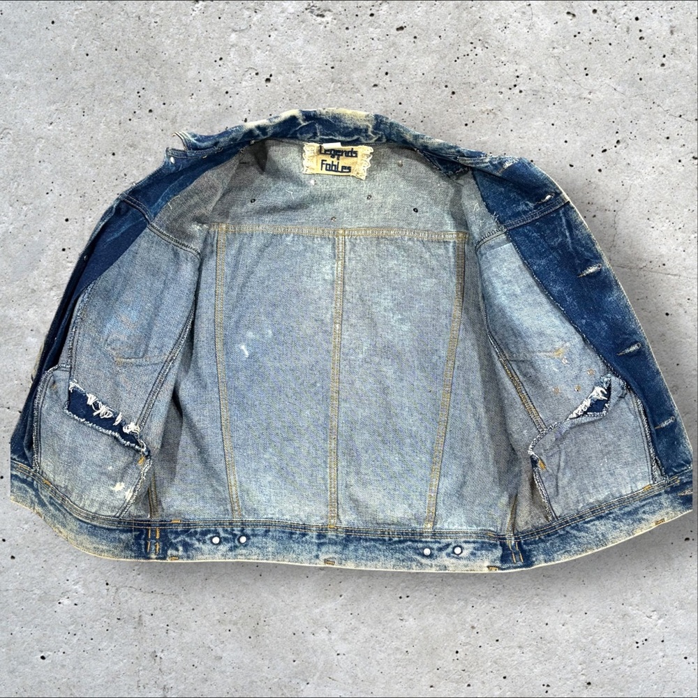 Legends & Fables Upcycled‎ Steampunk Denim Jacket w/ Vintage Watch Size L - Picture 14 of 16